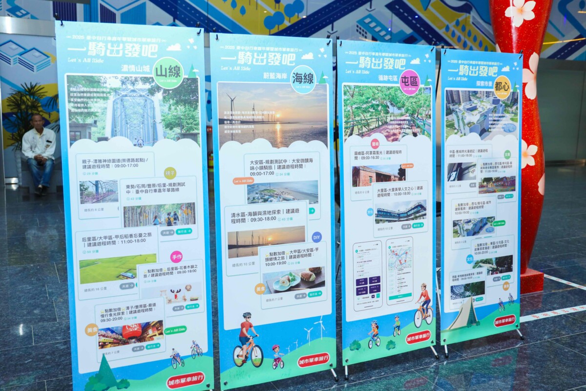 ▲力邀國內外遊客跟著APP騎遊台中山、海、屯、都23條主題單車遊程。(圖/記者顏淑娟翻攝)