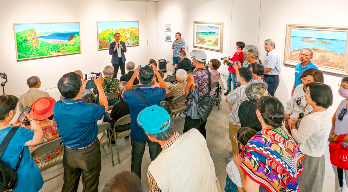 ▲。「心境澄明」黃朝謨畫展，今天在新思惟人文空間展出。（圖/記者黃淑貞攝）