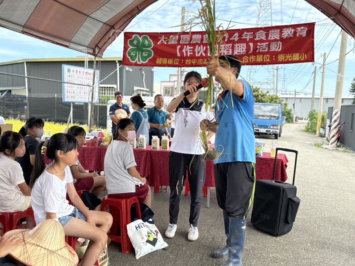 ▲食農教育向下扎根！學生親手割稻體驗一日農夫超有感。(圖/中市府提供)