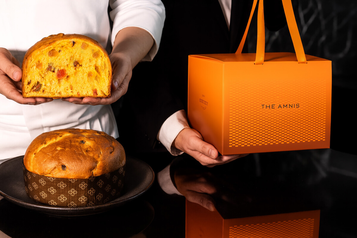 ▲香氣馥郁的米蘭經典水果麵包Panettone。（圖/THE AMNIS然一酒店提供）