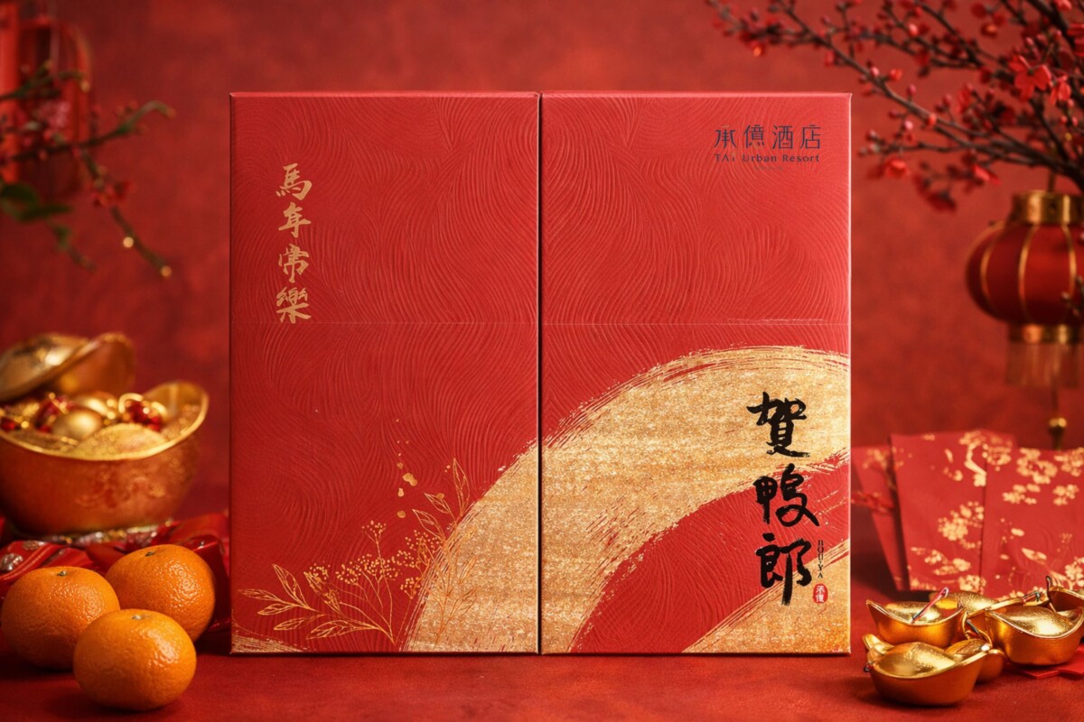 ▲承億酒店今年特別推出「馬年糕升賀鴨郎」春節禮盒，象徵「吃糕走高，人氣福氣直衝天際」，即日起可享優惠價 NT$999 元。（圖/高雄承億酒店提供）