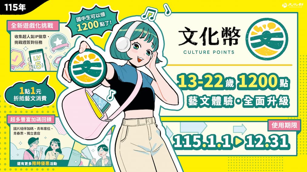▲文化部115年文化幣圖卡訊息。(圖/中市府提供)