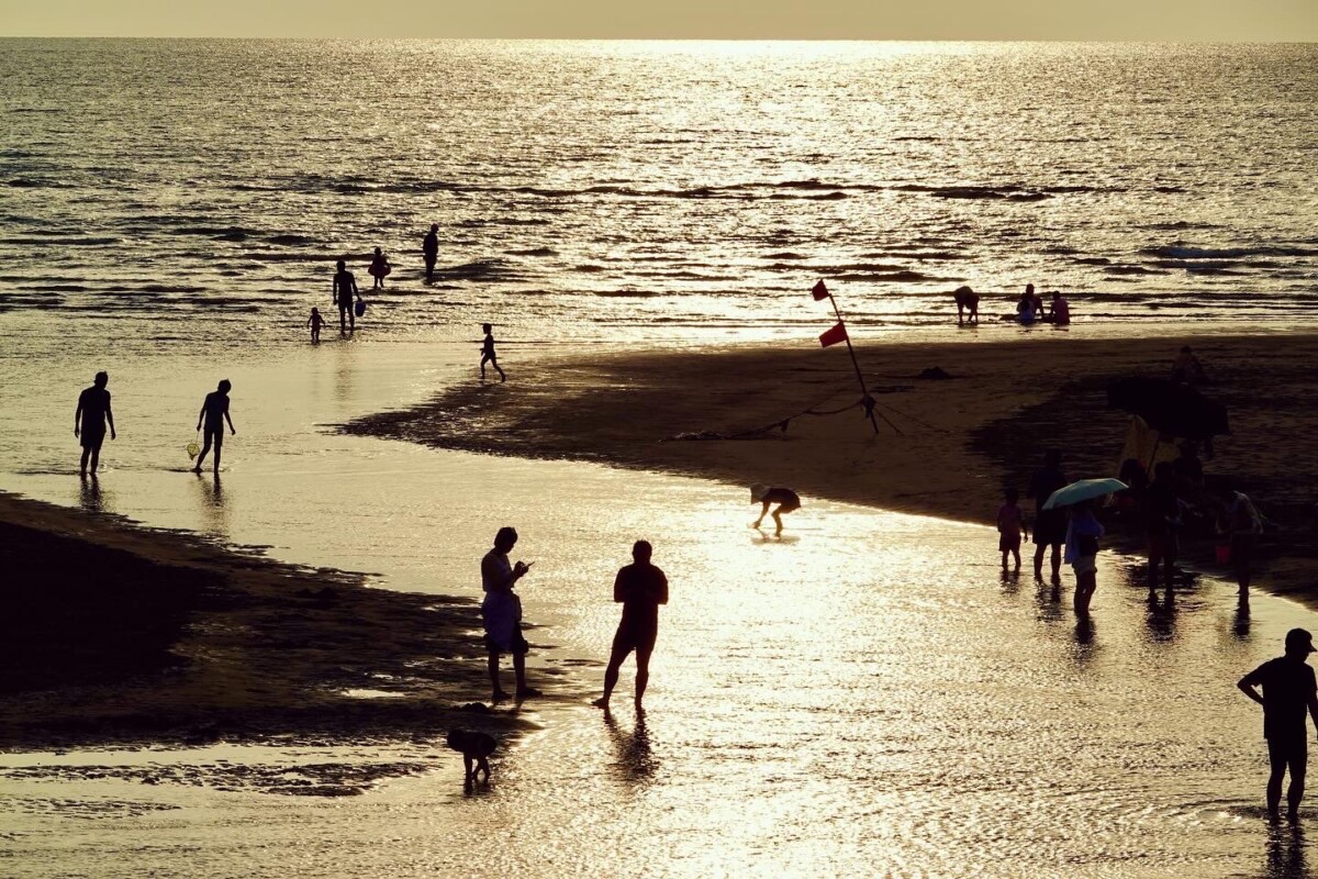 ▲大安濱海樂園夕陽餘暉。(圖/中市府提供)
