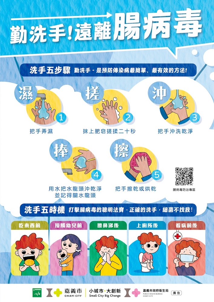 嘉義市政府為防學童感染腸病毒，攜手「麥當勞叔叔之家慈善基金會」麥當勞叔叔，一起宣導學童正確洗手觀念，從小建立良好衛生習慣。（圖/嘉義市政府提供）