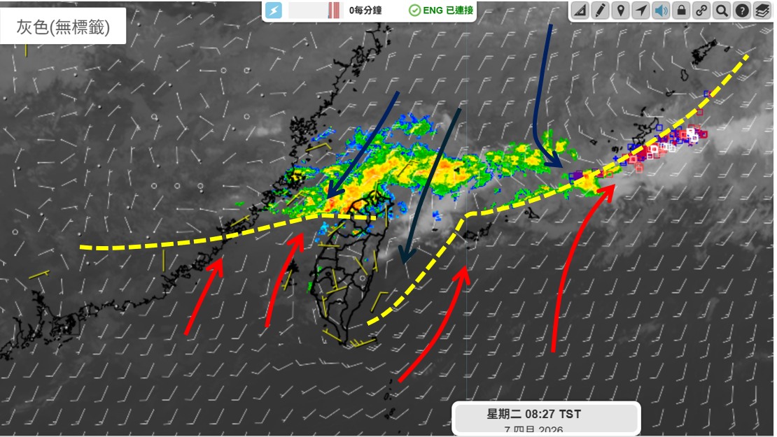 鋒面南下全台有雨北部慎防雷雨　專家曝降雨趨緩時間點