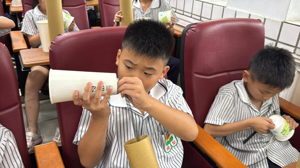動手做「擴音器」！國聖國小生玩懂聲音原理