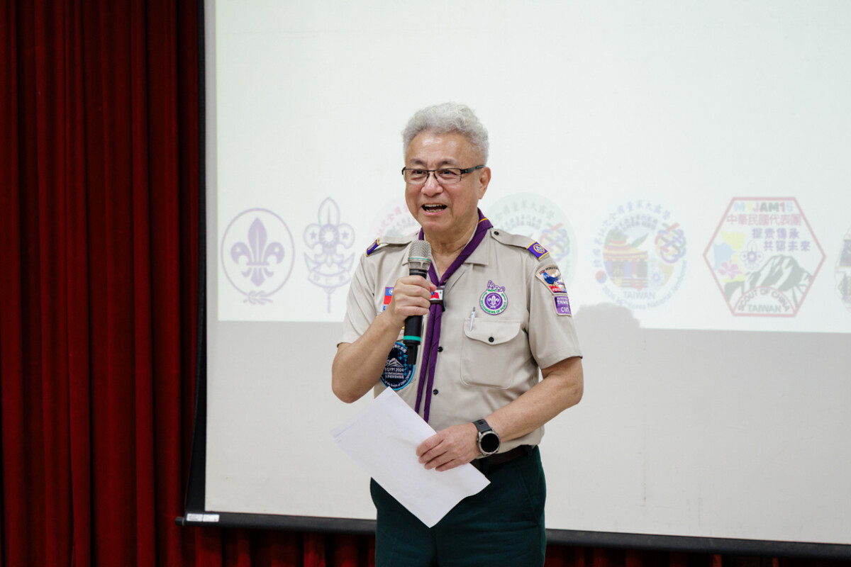 ▲高國倫理事長致勉勵詞。(圖/中華民國童軍總會提供)