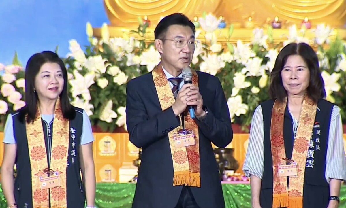 ▲立法院副院長江啟臣表示，感謝主辦單位及志工團隊的無私付出，透過宗教力量淨化人心、安定社會。(圖/記者顏淑娟翻攝)