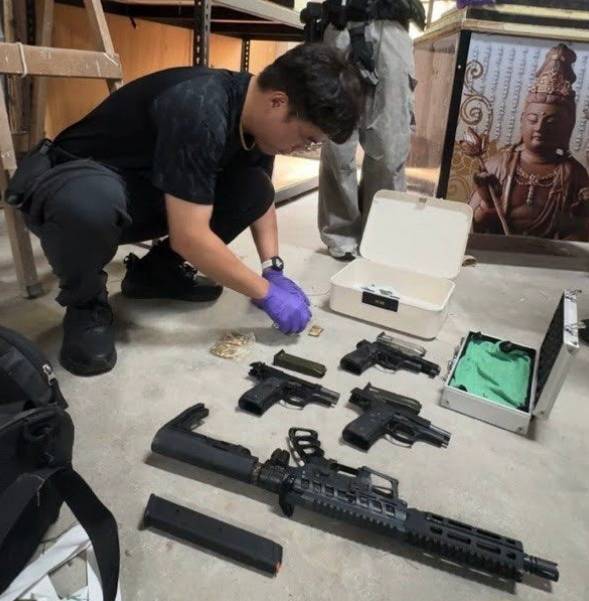 倉庫暗藏軍火庫！永康警多單位聯手破獲黑幫軍火庫