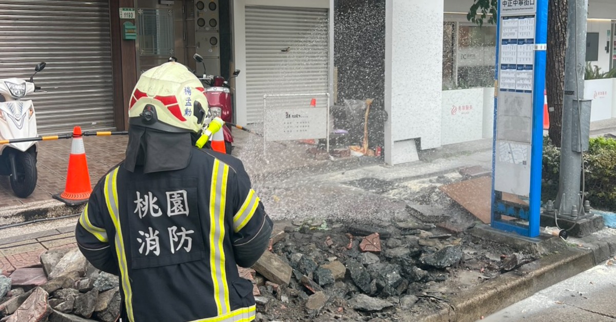 桃園中正路驚傳瓦斯外洩！施工挖破管線48歲男遭燒燙傷