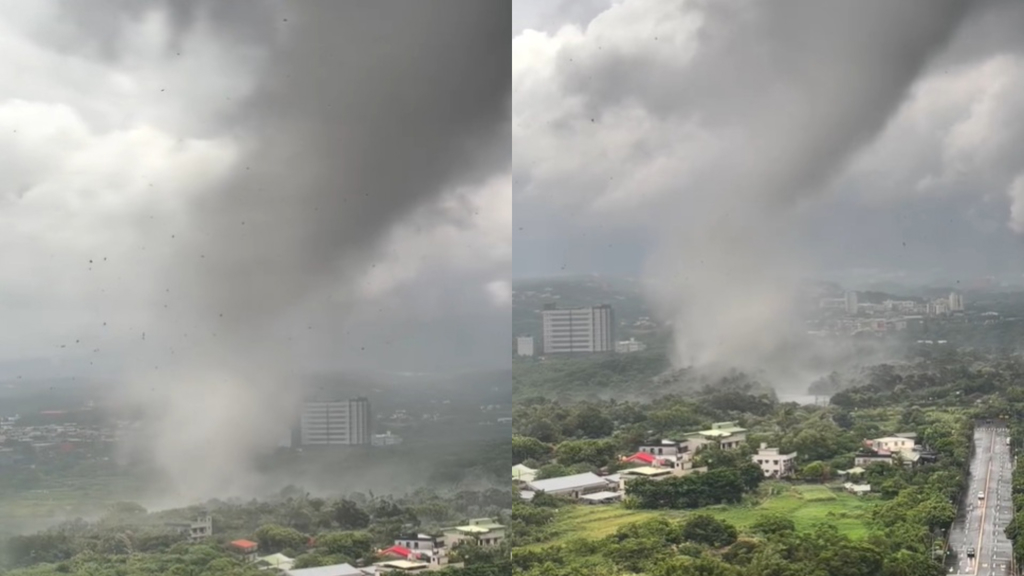 白海豚逼近淡水驚見巨龍捲！鉤狀母雲現蹤30分鐘